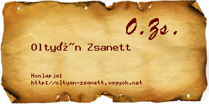 Oltyán Zsanett névjegykártya